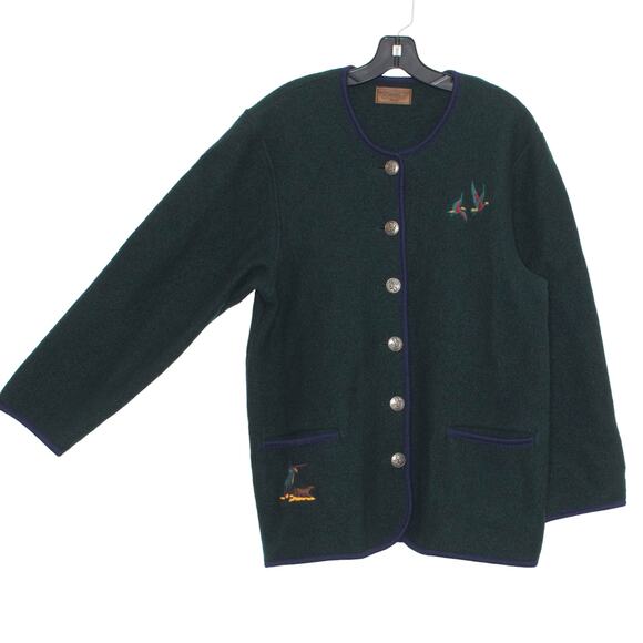 Vintage Cardigan Sweater Wool Old Money Quiet Luxury Hunting Academia Medium - Picture 7 of 8